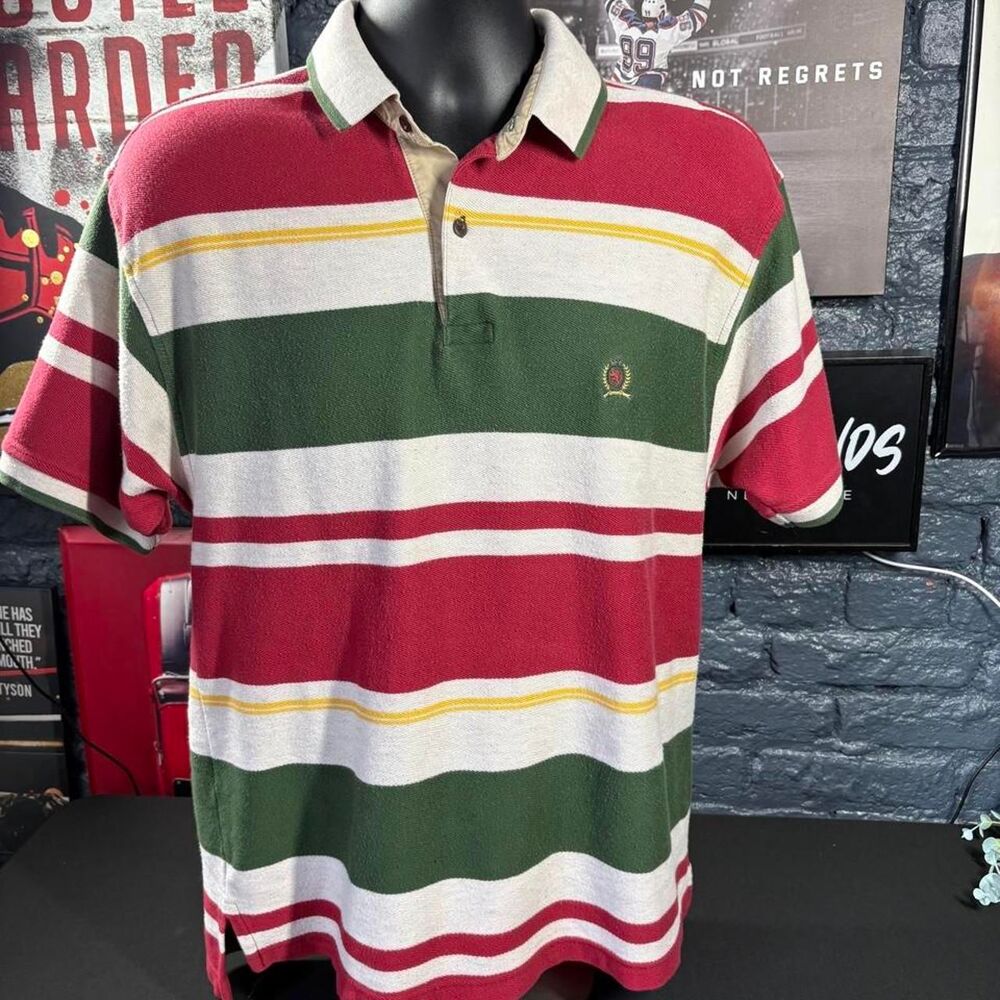 Vintage Tommy Hilfiger Rugby Polo - Men’s Medium - 90s Colorblock Crest